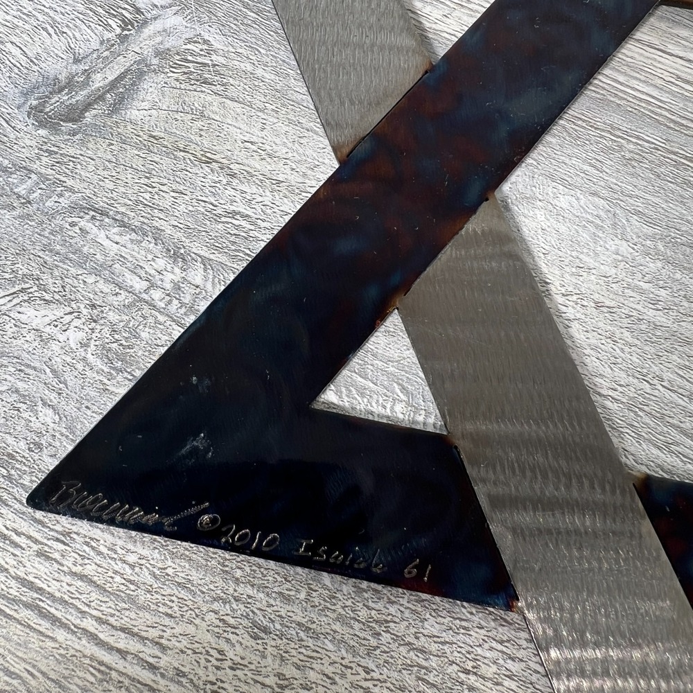 Star of David Wall Art 12" x 12" Polished Textured Jeweled Carbon Steel 2010 - Picture 7 of 12